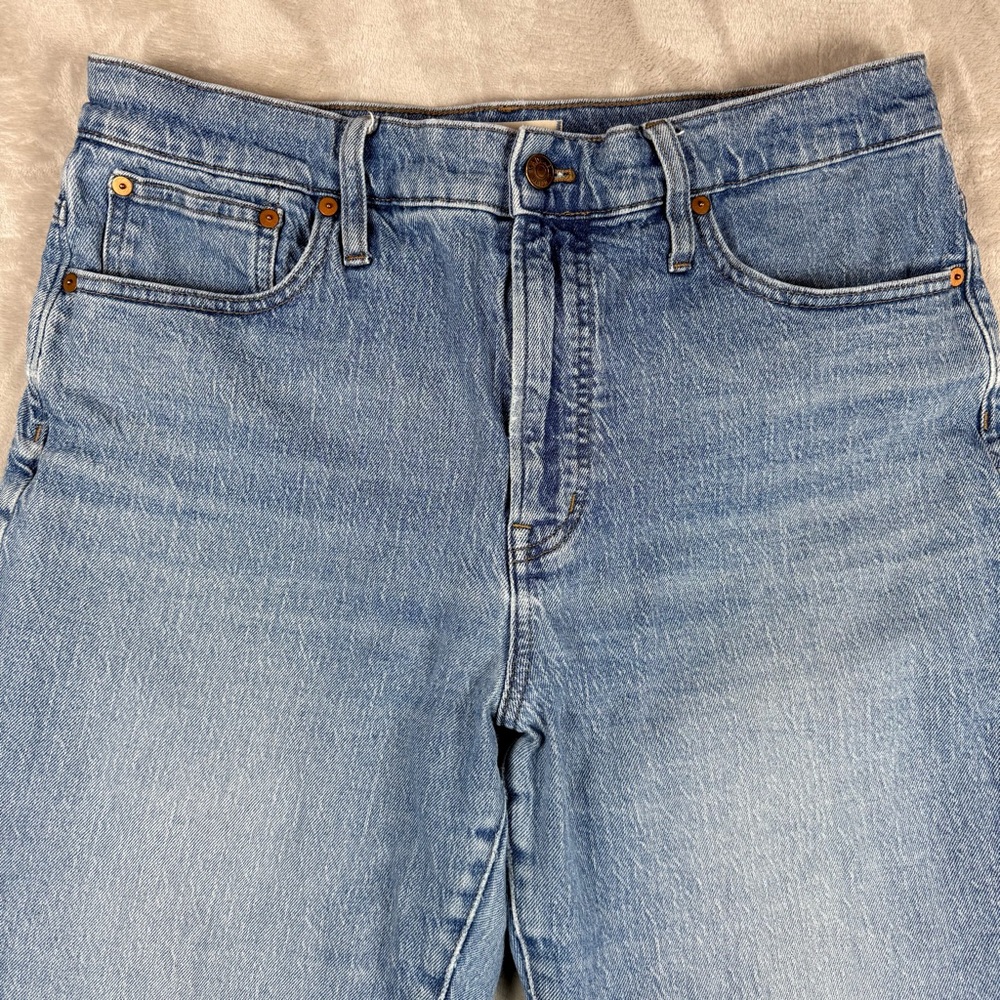 Madewell Perfect Vintage High Rise Straight Crop Jeans Raw Hem Size 31 - Picture 5 of 12